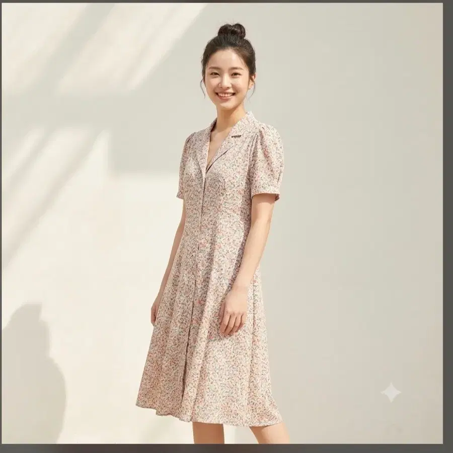 잔꽃 패턴 셔츠 원피스