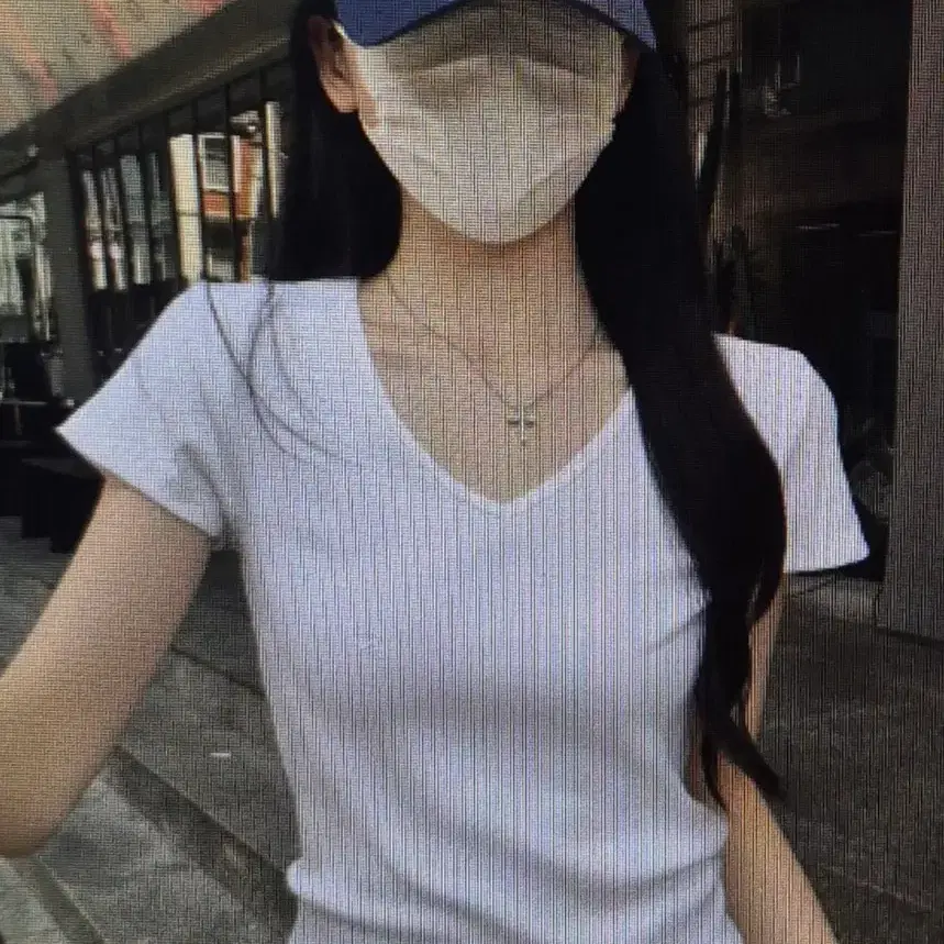 (해외배송)브이넥 슬림핏 반팔 티 4컬러