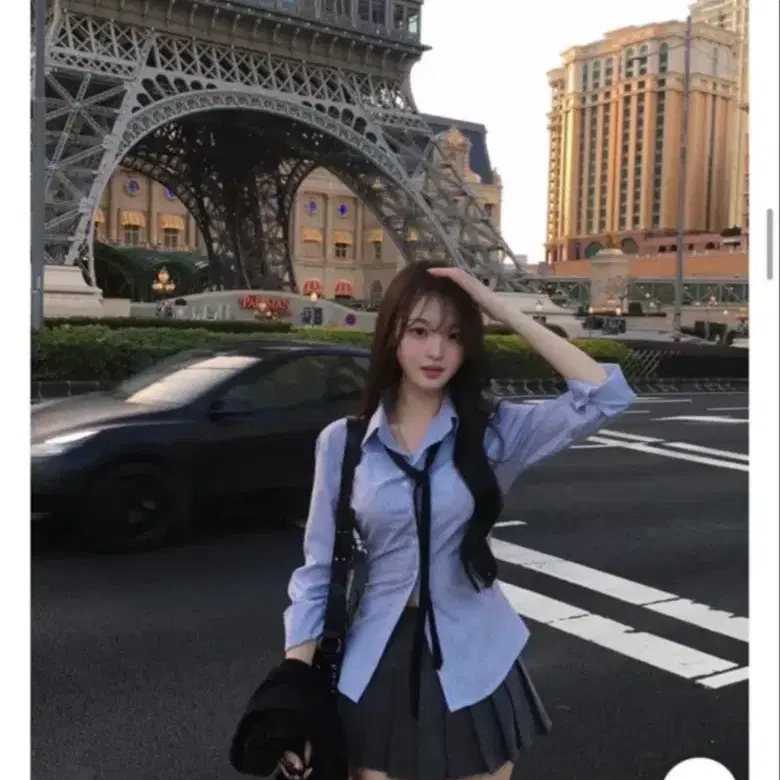 블루 스트라이프 셔츠 넥타이 세트