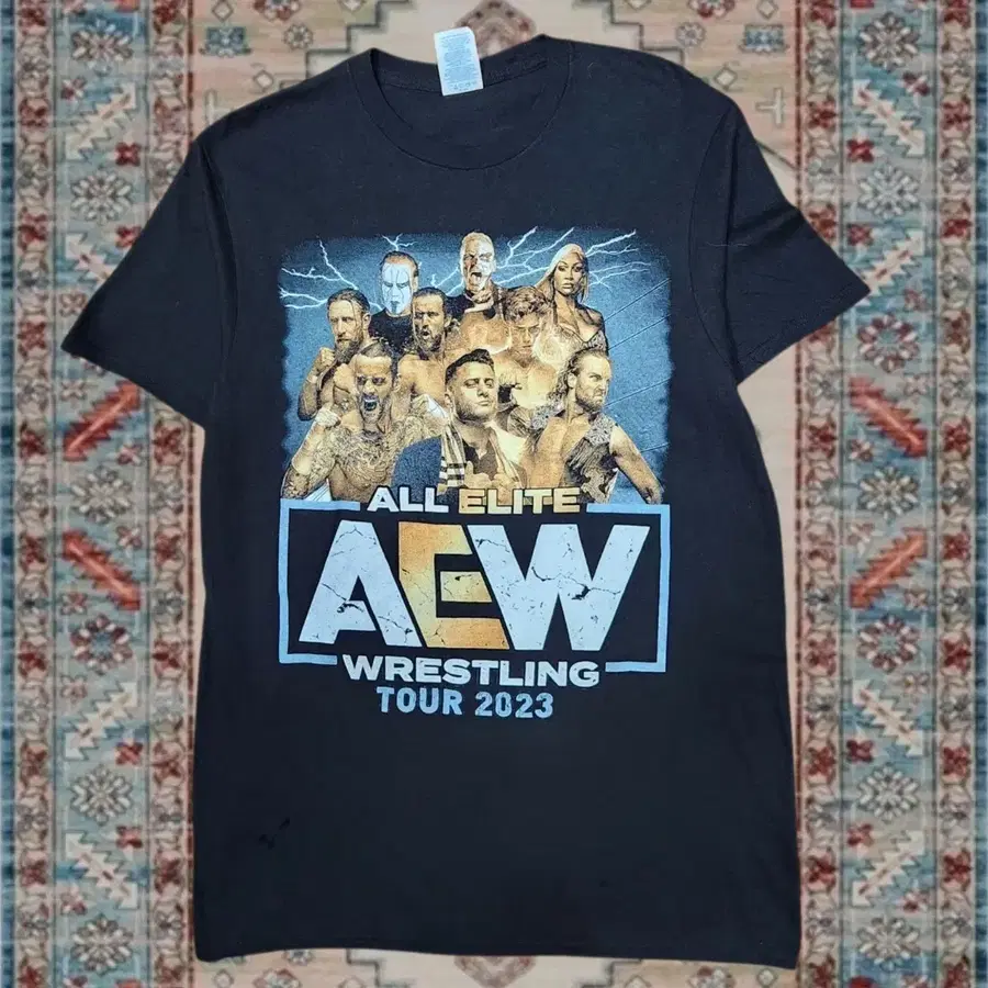 AEW 올 엘리트 레슬링 2023 투어 그래픽 티셔츠 M