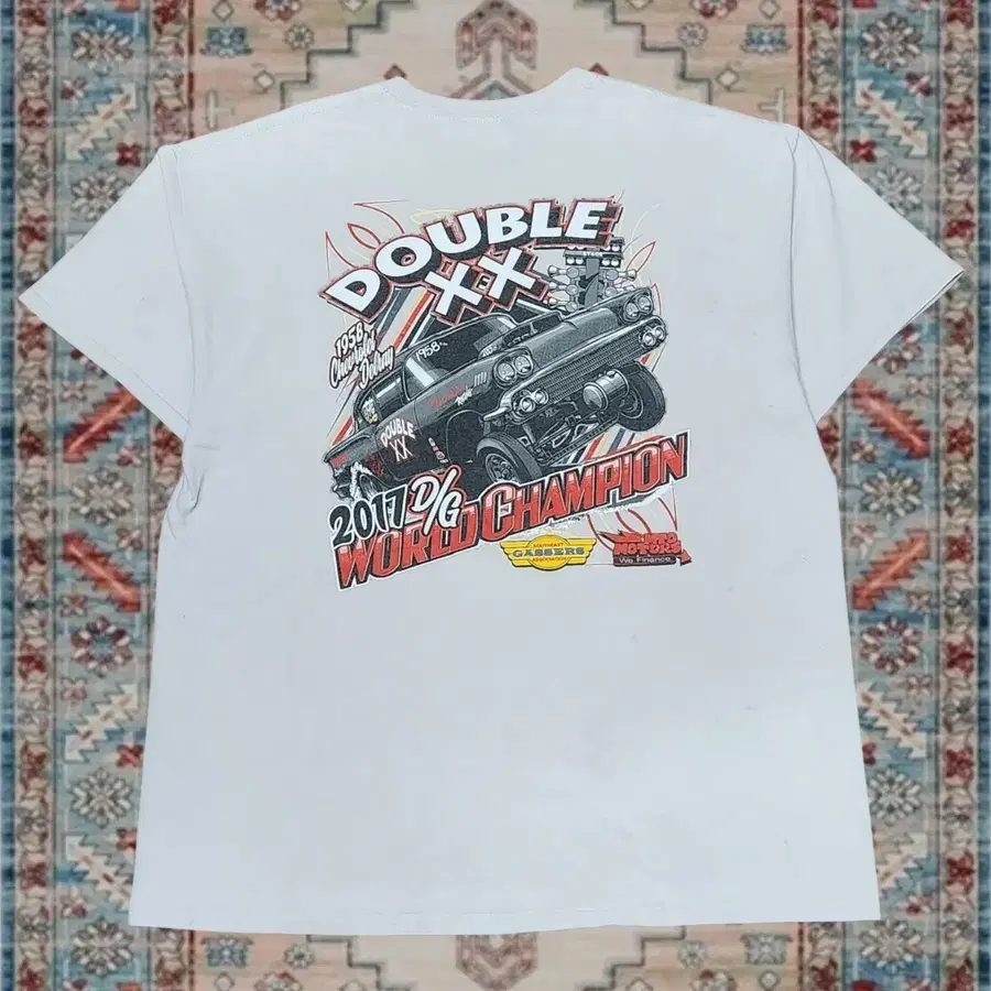 Double XX 레이싱 로고 그래픽 티셔츠 XL