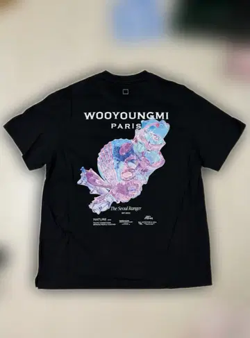 [정품/46] 우영미 25SS 3D 코랄 백로고 반팔 티셔츠 블랙