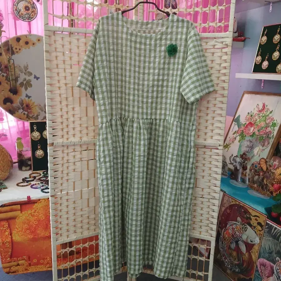 롱원피스와 브로치 세트