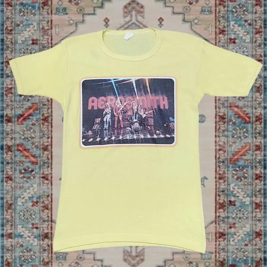 80s Aerosmith 라이브 무대 그래픽 빈티지 밴드 티셔츠 M