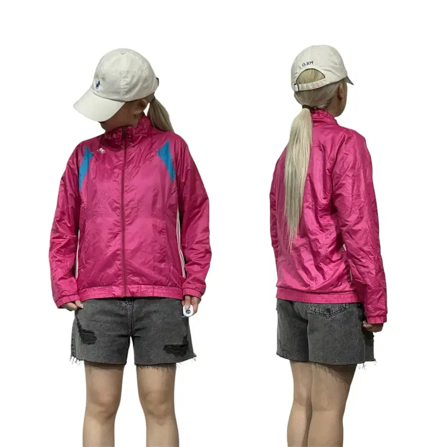 아디다스 핑크 사이드 라인 바람막이 트랙 자켓