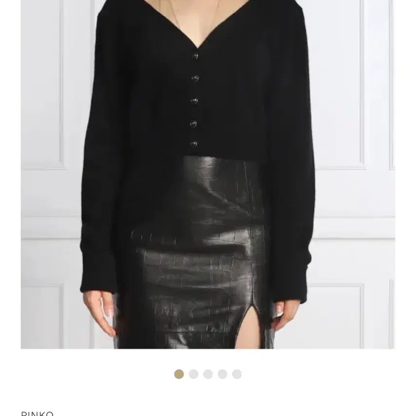 Pinko 핀코 크롭 가디건 블랙