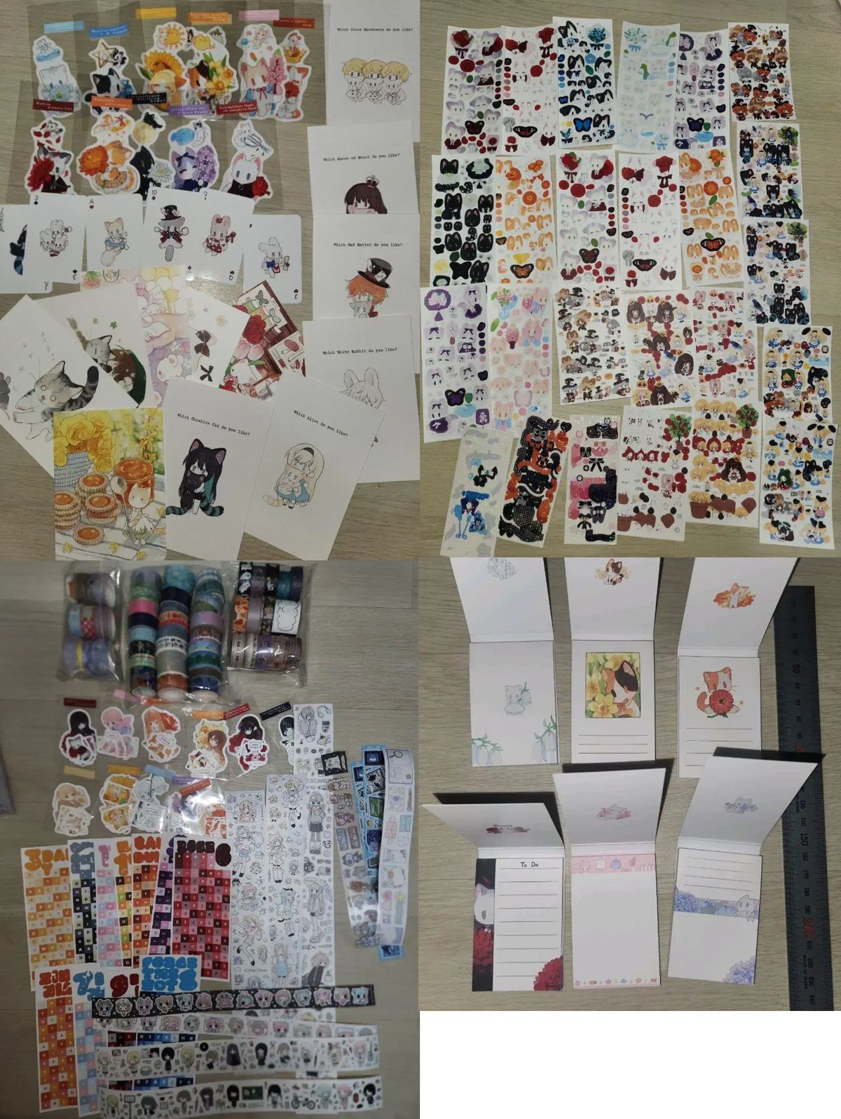 (일괄 전부) 다꾸 스티커,인스,엽서,책갈피,칼스, 포스트잇