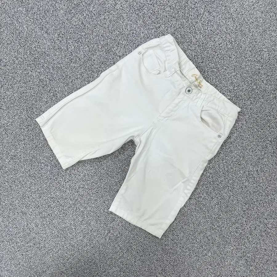 150 빈티지 키즈 여성 화이트 데님 반바지 0715J1