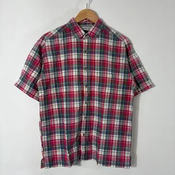 90s INDIAN TEXTILES 마드라스 체크 인도 면 반팔 셔츠