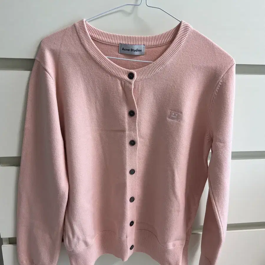 Acne studio 아크네 스튜디오 핑크 로고 가디건 S