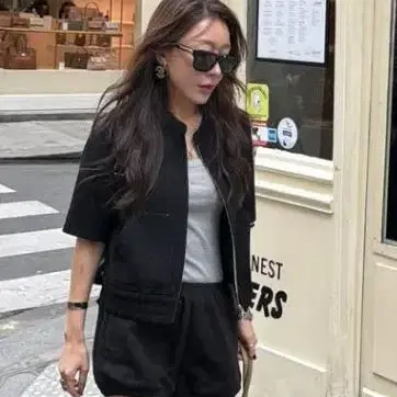 뮤제라 샤를 트으위드 투웨이 쟈켓 블랙 36
