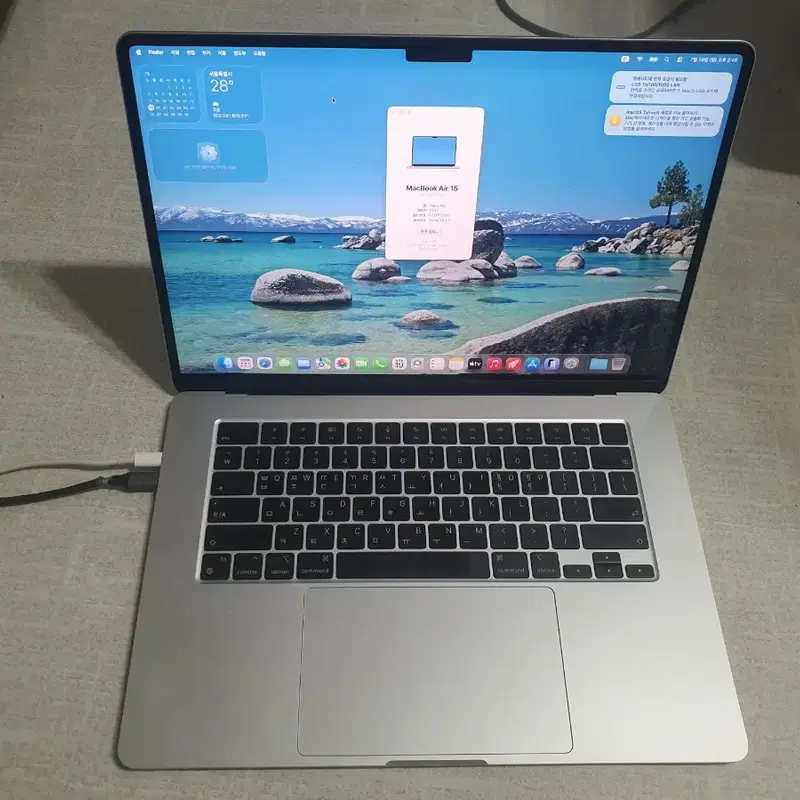 맥북에어 15인치 a2941 m2 24 1t 침수부품용 작동잘됨