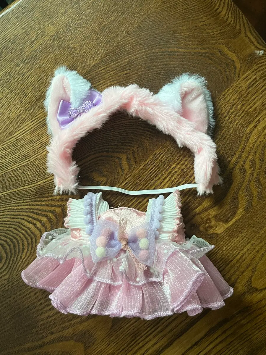 핑크퍼 여우 드레스 인형옷 20cm 15cm