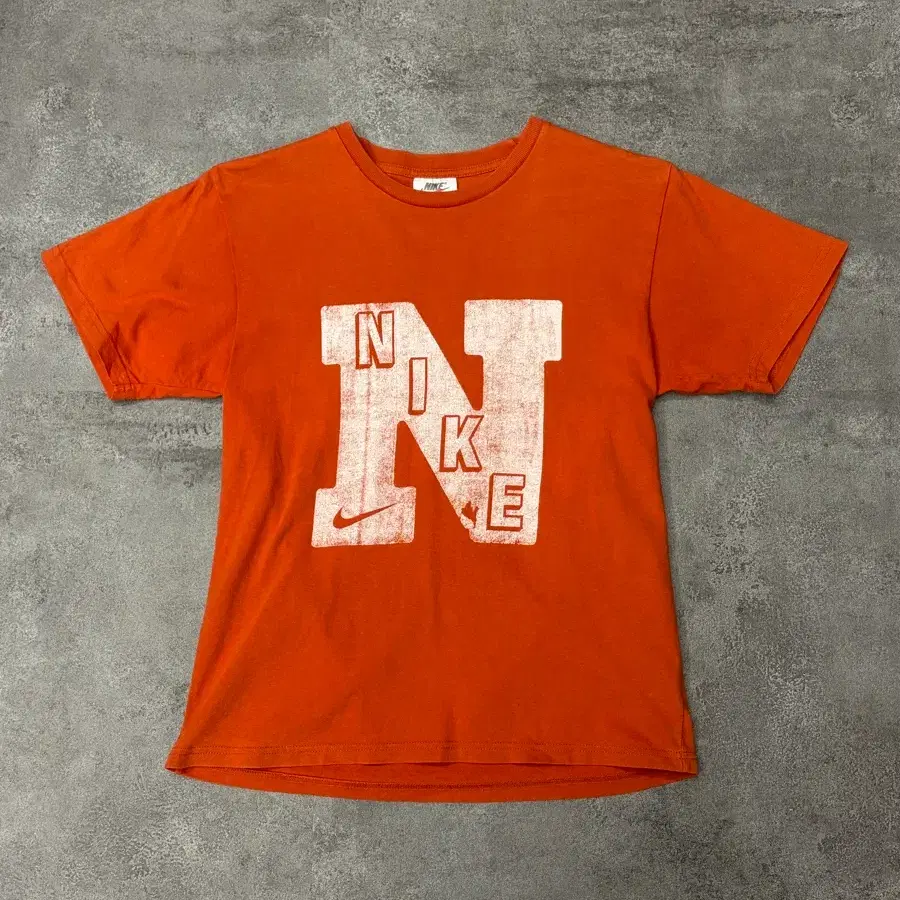 90s Nike Big N Logo Graphic T-Shirt Orange