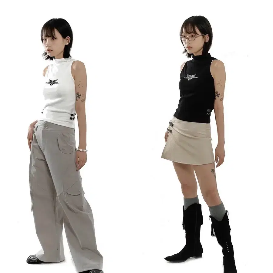 KASHIKO 카시코 하이넥 슬리브리스 화이트(아이보리)