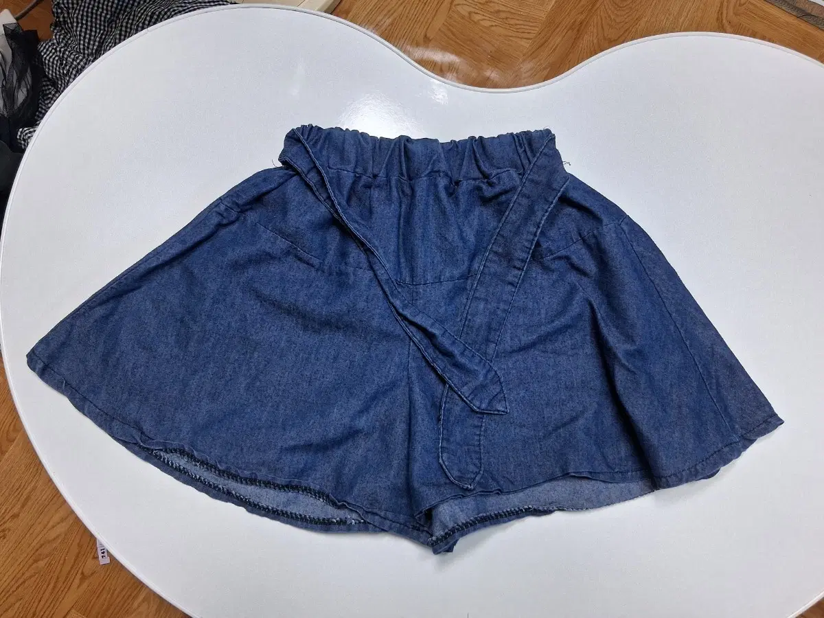 청 데님 큐롯 팬츠(130)
