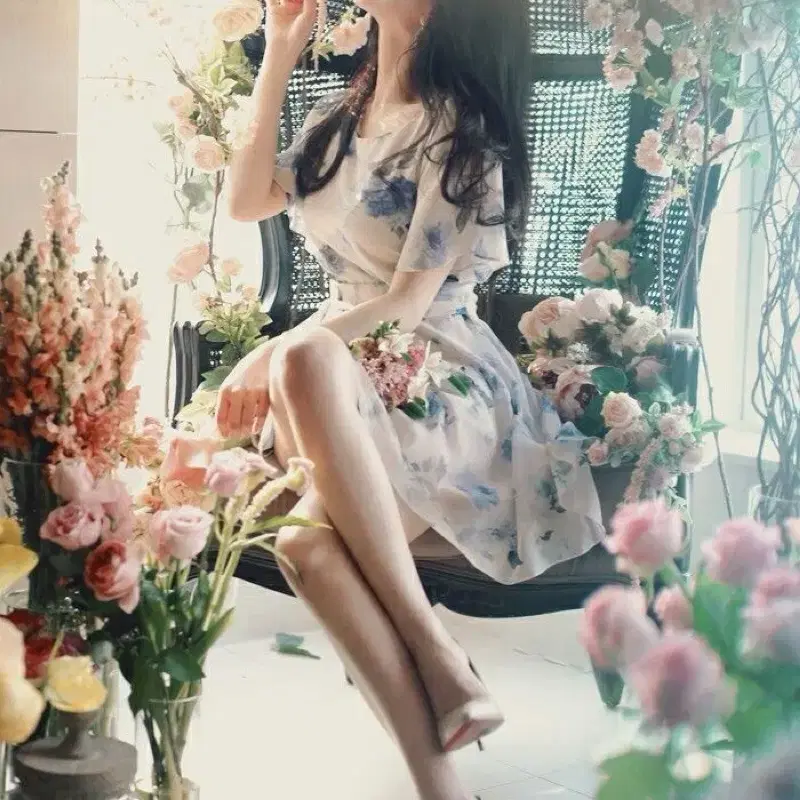 밀크코코아 Amelie line. Blue rose dress