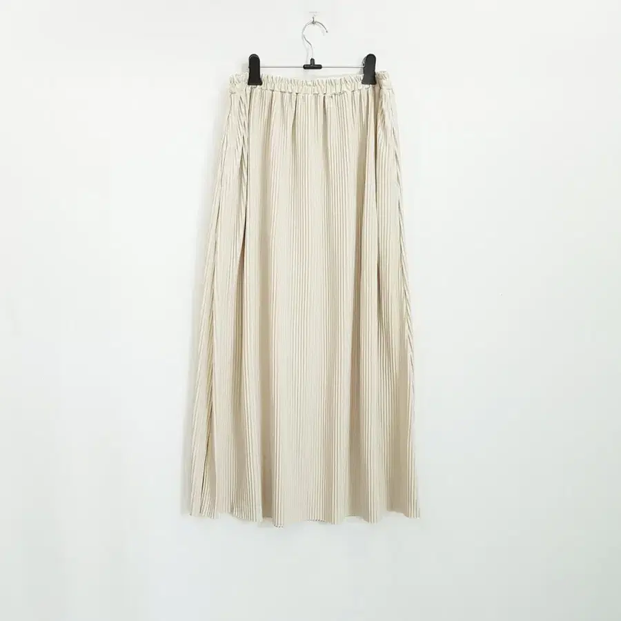 빈티지 밴딩 연베이지 골지 롱 스커트 여XL R546