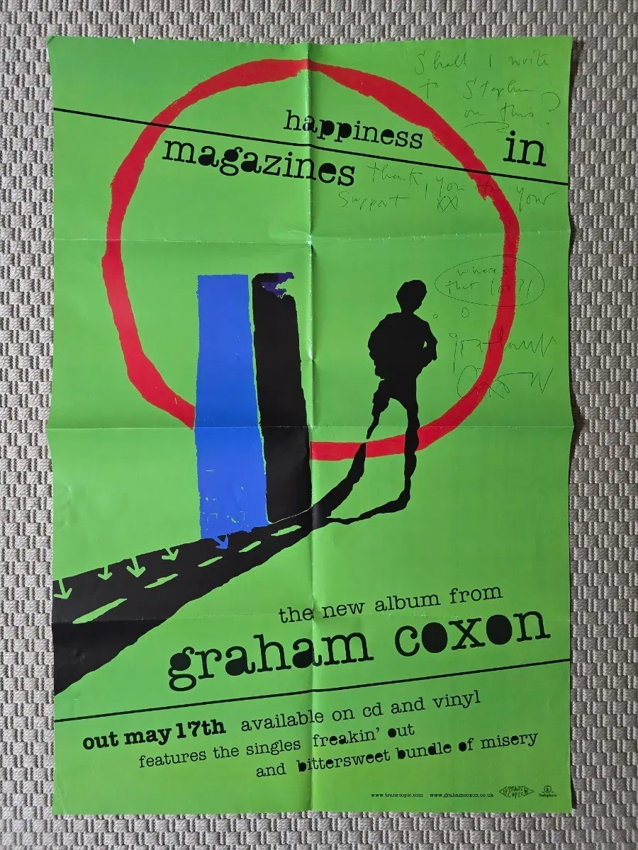 포스터 Graham Coxon 그레이엄 콕슨 PROMO Signed 포스터