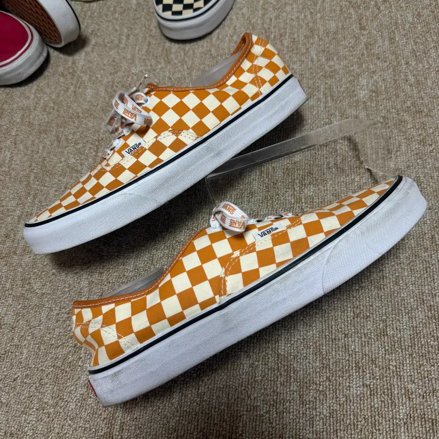 반스 Vans 어센틱 체크보드 오렌지 판매 280 US10