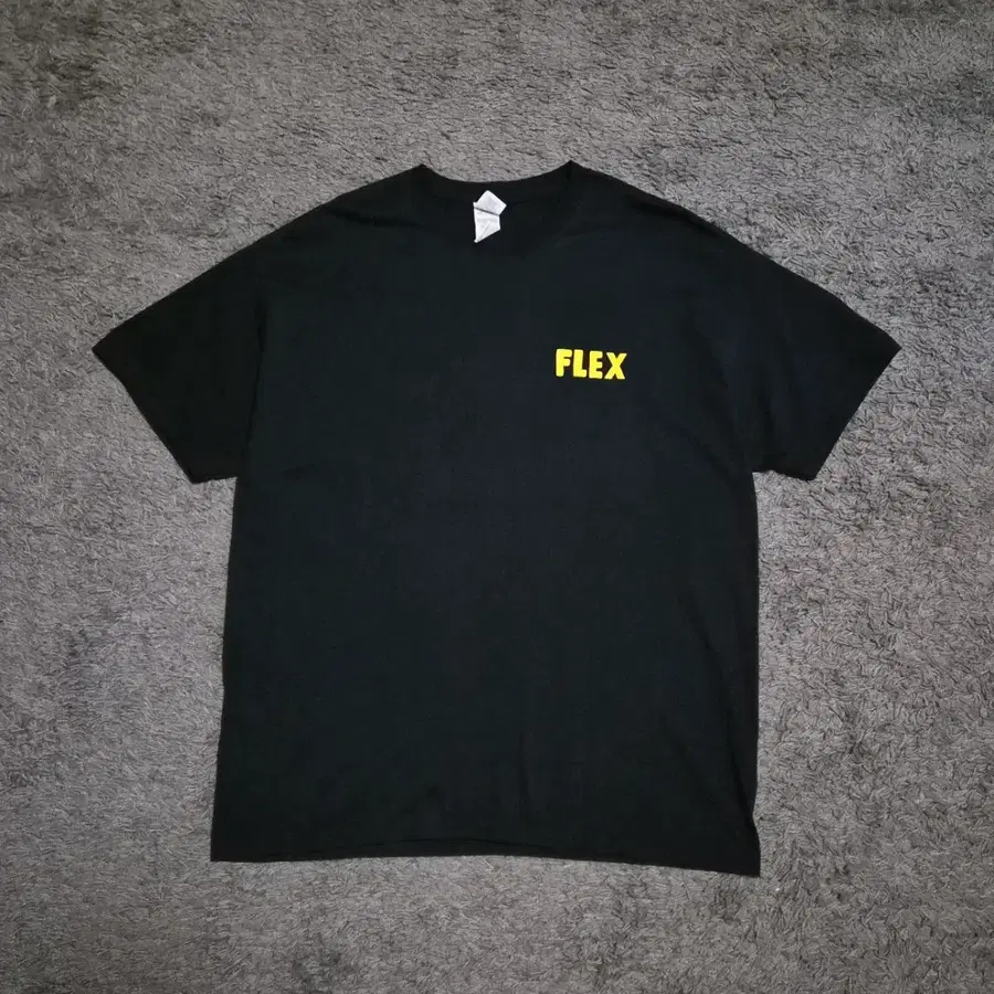 XL)염따 플렉스 flex 반팔 티셔츠 길단 빈티지