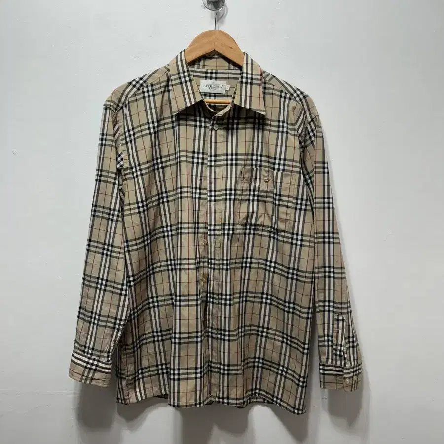 SPOLLING 남성 XL 체크 셔츠 긴팔