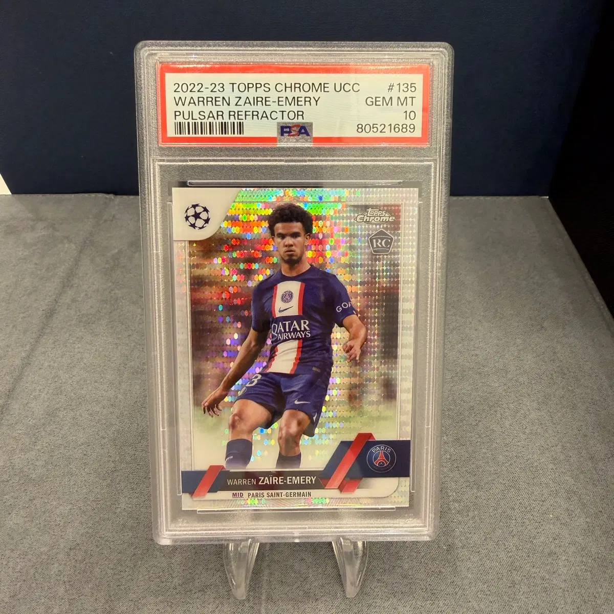 POP7, PSG 워렌 자이르 에메리 루키 펄사 리프랙터 PSA10 등급카드