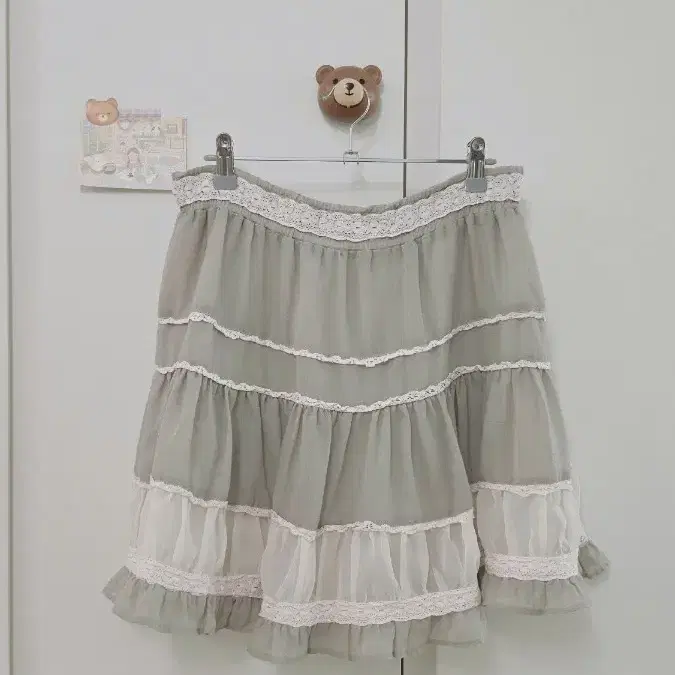 올리브데올리브 빈티지 레이스 쉬폰 스커트
