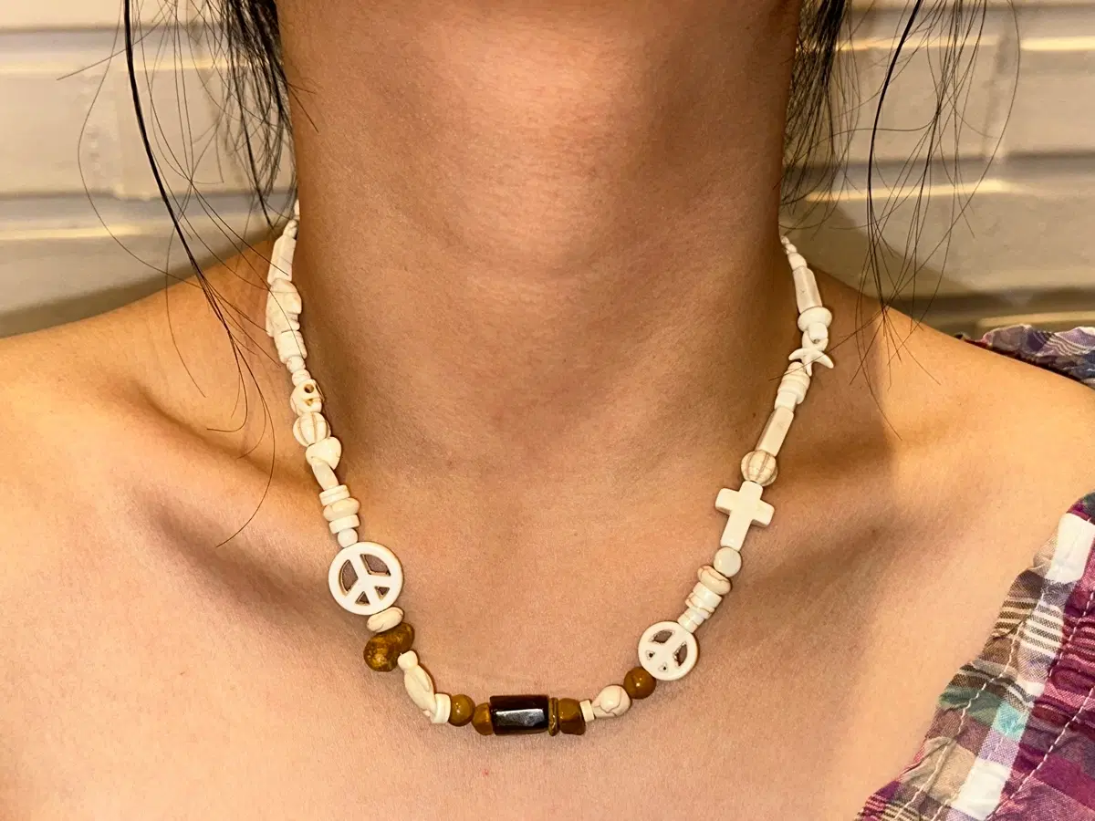 YOMOKO 핸드메이드 목걸이 | 오션 빈티지 비즈 네크리스