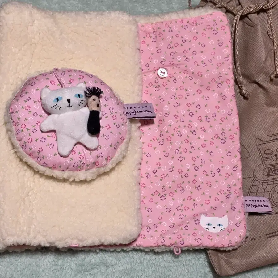 일본 고전 새상품 (미사용) 고양이 컴퓨터 마우스 받침과 키보드 받침