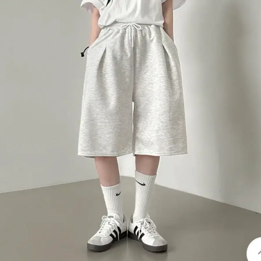 핀턱 버뮤다 백멜란지 2(XL-XXL) 에이블리