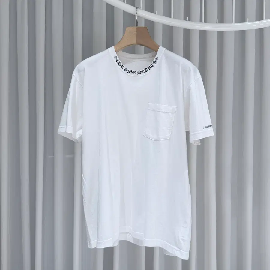 (A급/XL) / 크롬하츠 넥로고 코튼 반팔 티셔츠 화이트