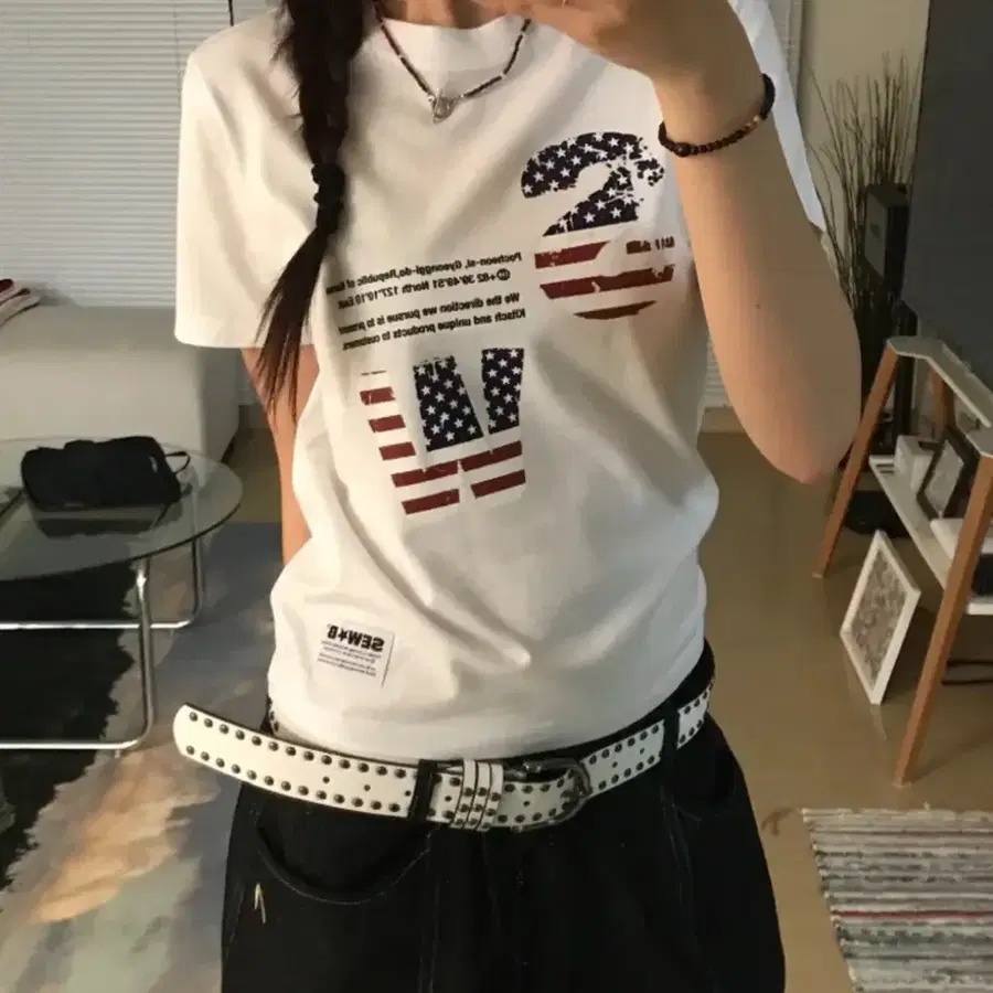 세미크롭 반팔