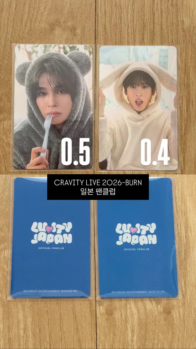 크래비티 LIVE 2026 BURN 일본 콘서트 팬클럽MD 랜덤 포카 세림 앨런