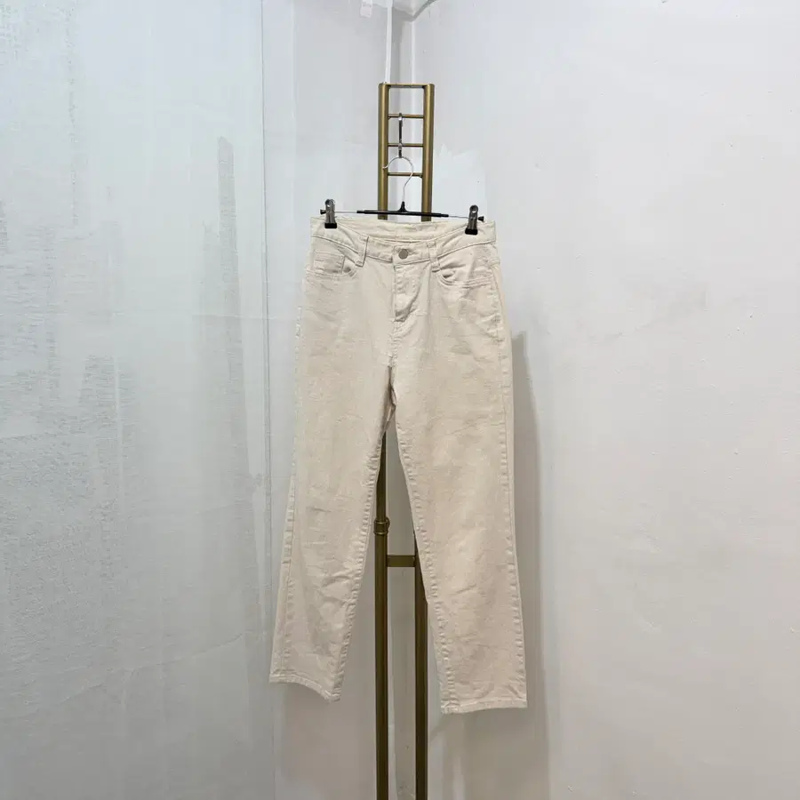 (S)아이보리 스판 코튼팬츠 면바지 4884