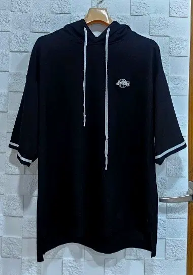 (H)NBA 반팔 후드티 블랙 L