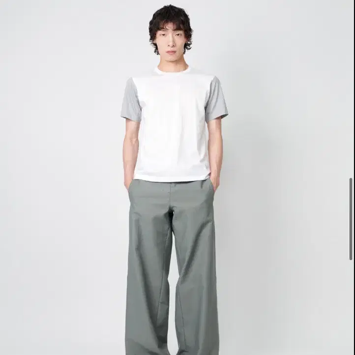 [새상품] 누마레 EE contrast half sleeve 티셔츠 화이트 (L)