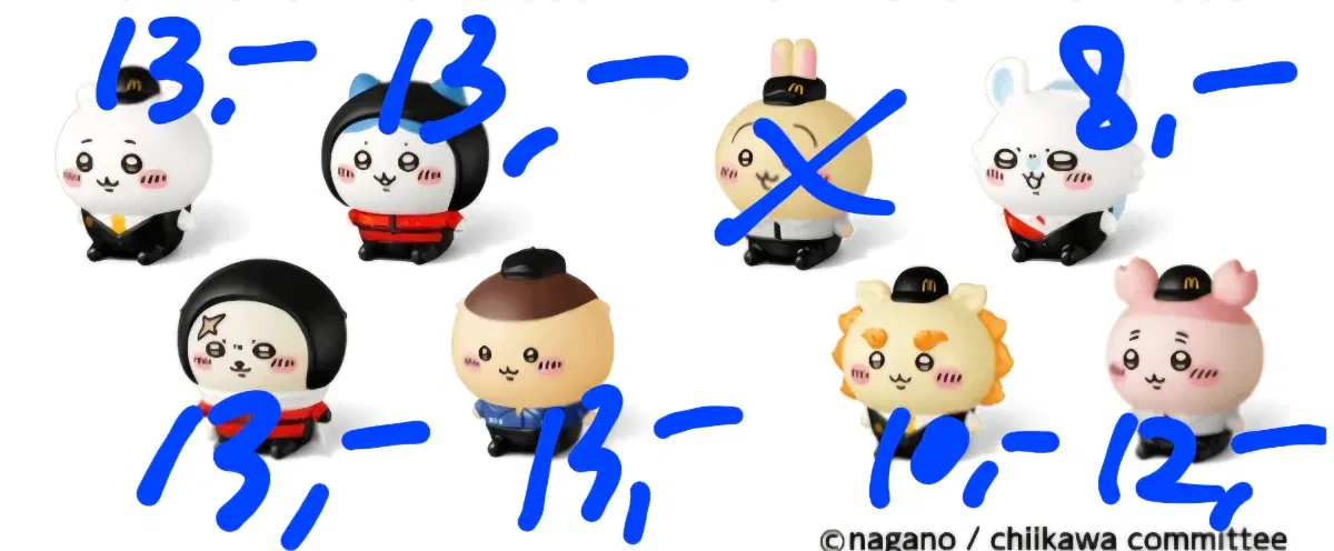 해피밀 치이카와 하치와레 랏코 쿠리만쥬 모몽가 시사 카니