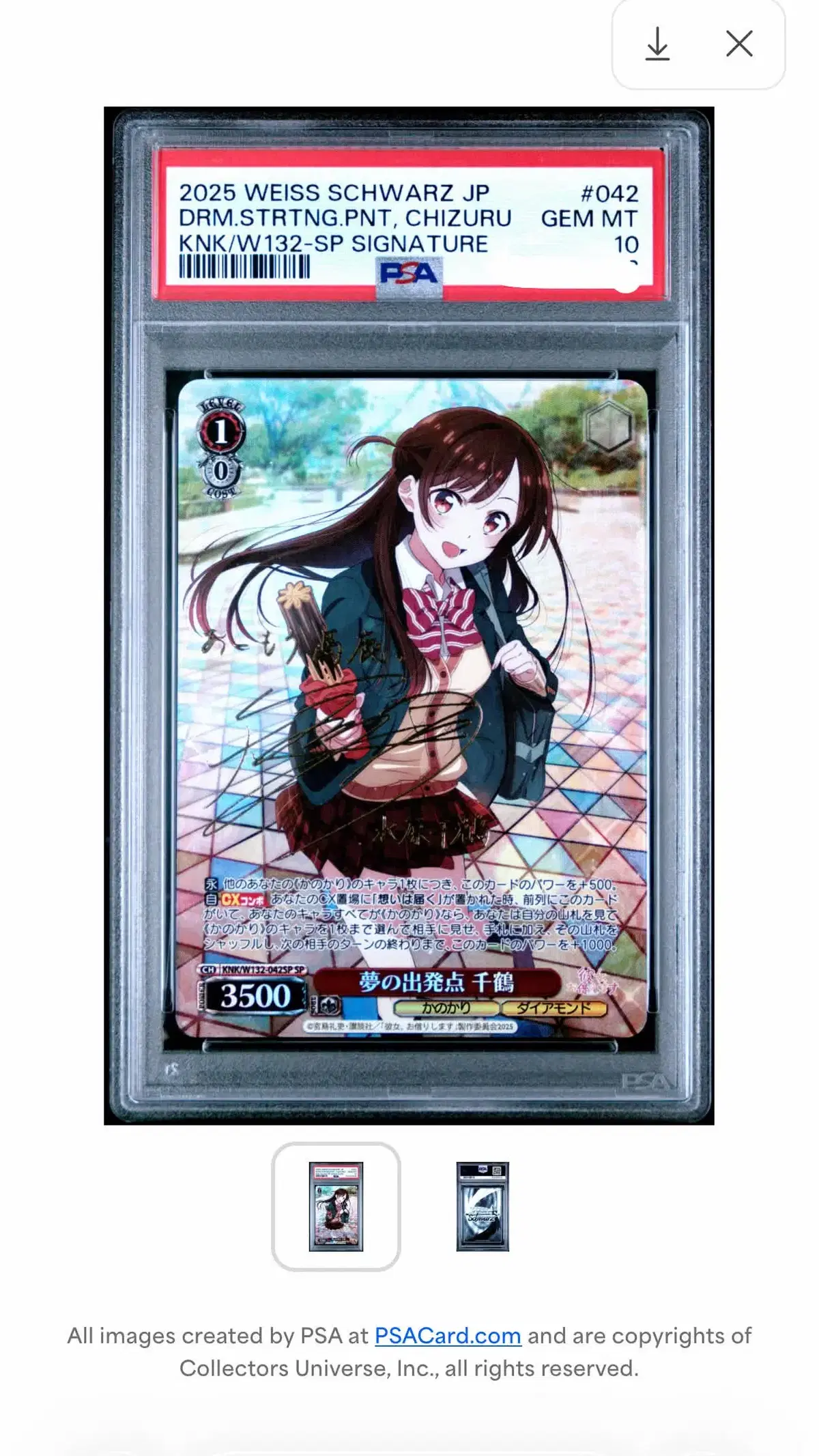 바이스슈발츠 치즈루 SP PSA10