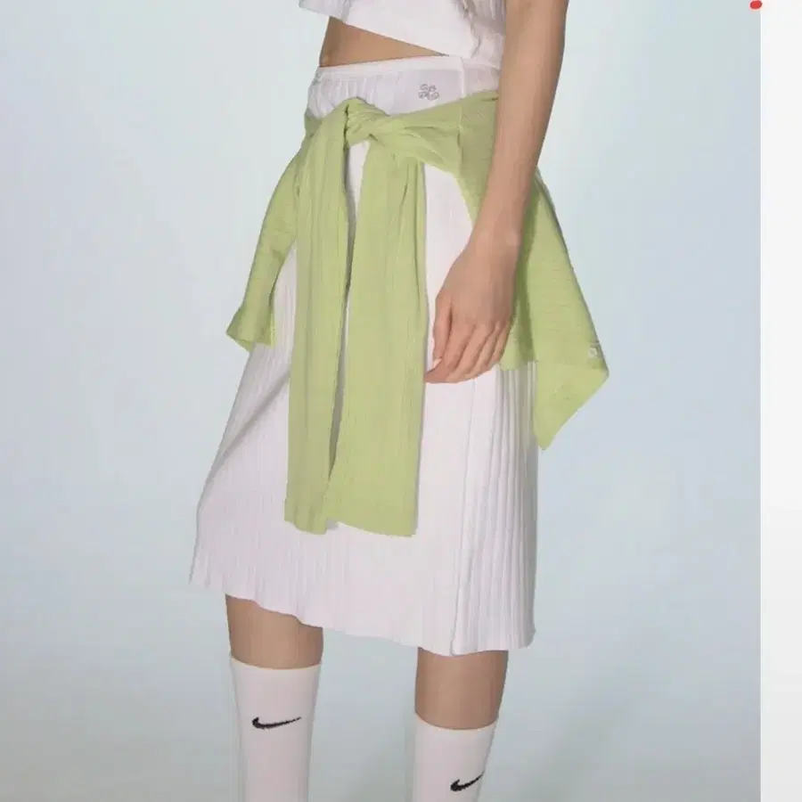 zeezeezee 지지지 포인트 코튼 롱스커트 화이트