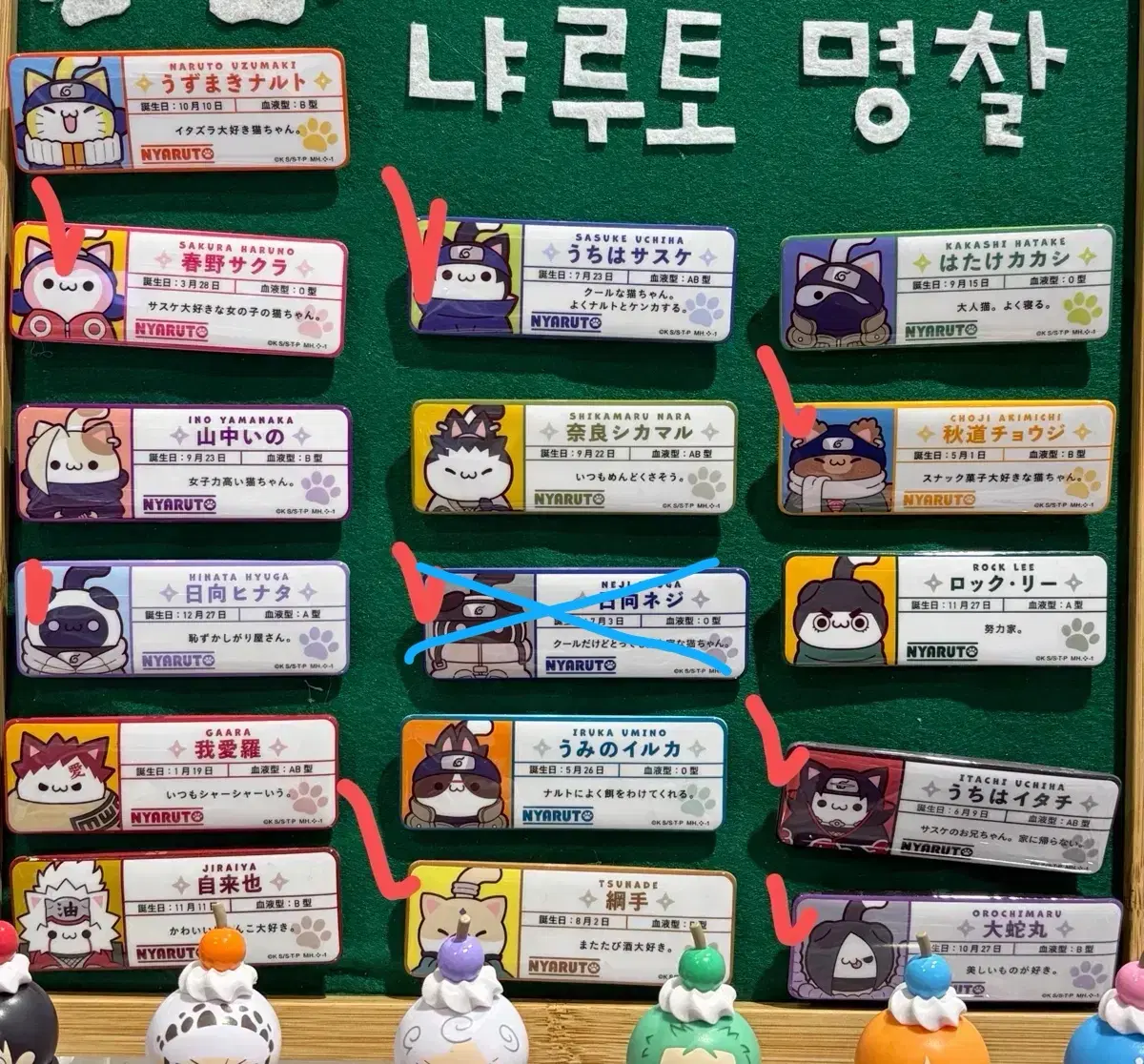나루토 메가캣 명찰 개별 판매