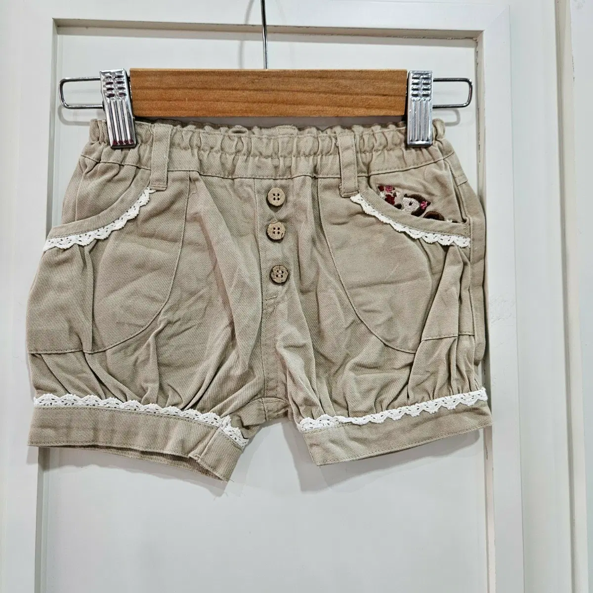 80 아동복 반바지 베이지색