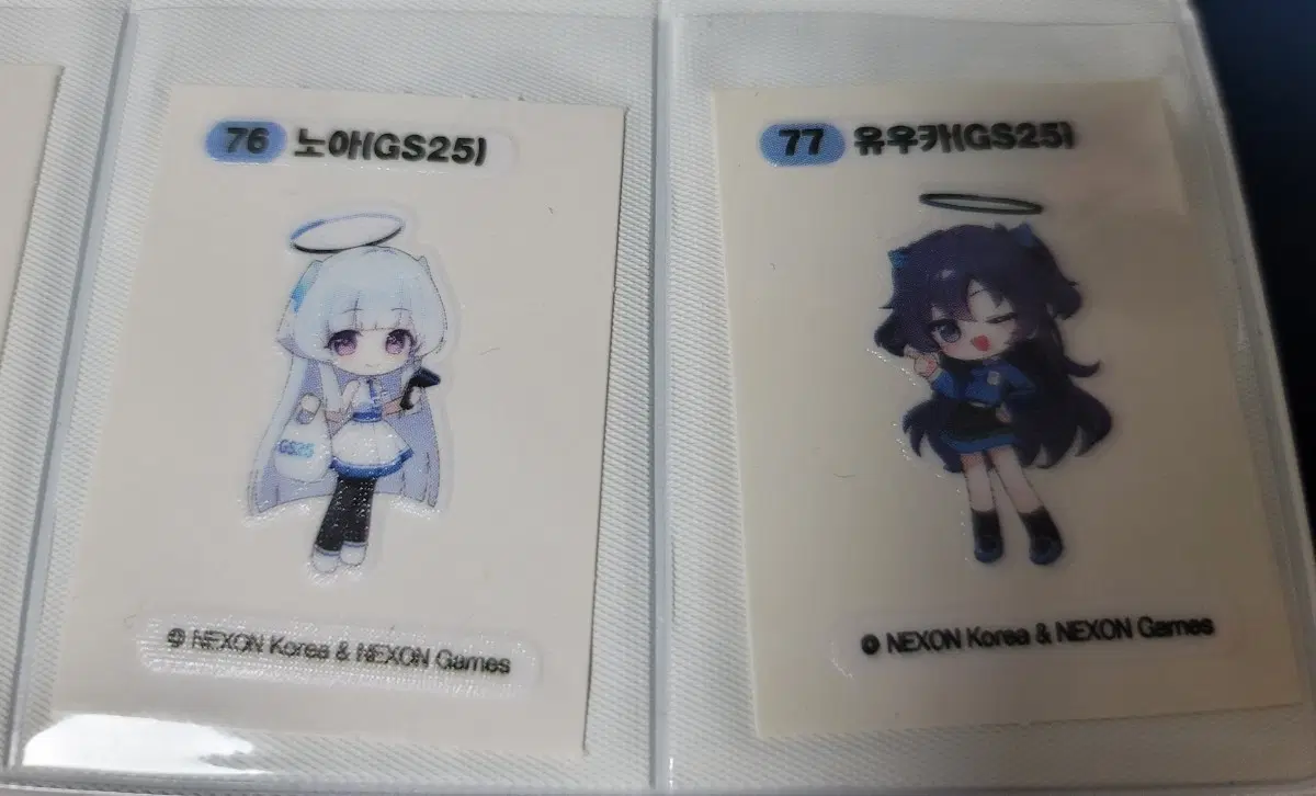 블루아카이브 노아 유우카 GS25 콜라보 띠부씰 2종 일괄