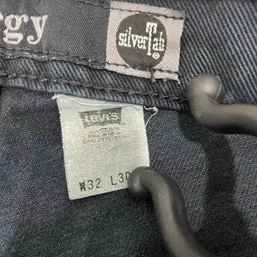 90s made in usa 리바이스 실버탭 배기 블랙 팬츠 32X30