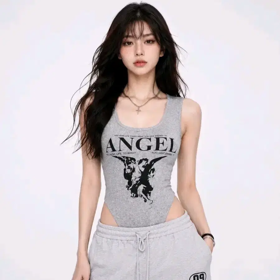 그레이 바디슈트 회색 나시 바디수트 점프슈트 바프 수입의류 페스티벌룩 걸그룹 무대의상