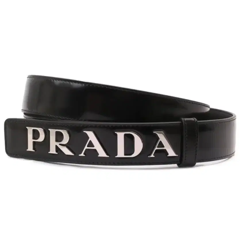 PRADA 프라다 로고 브러쉬드 가죽 벨트(미사용 제품)