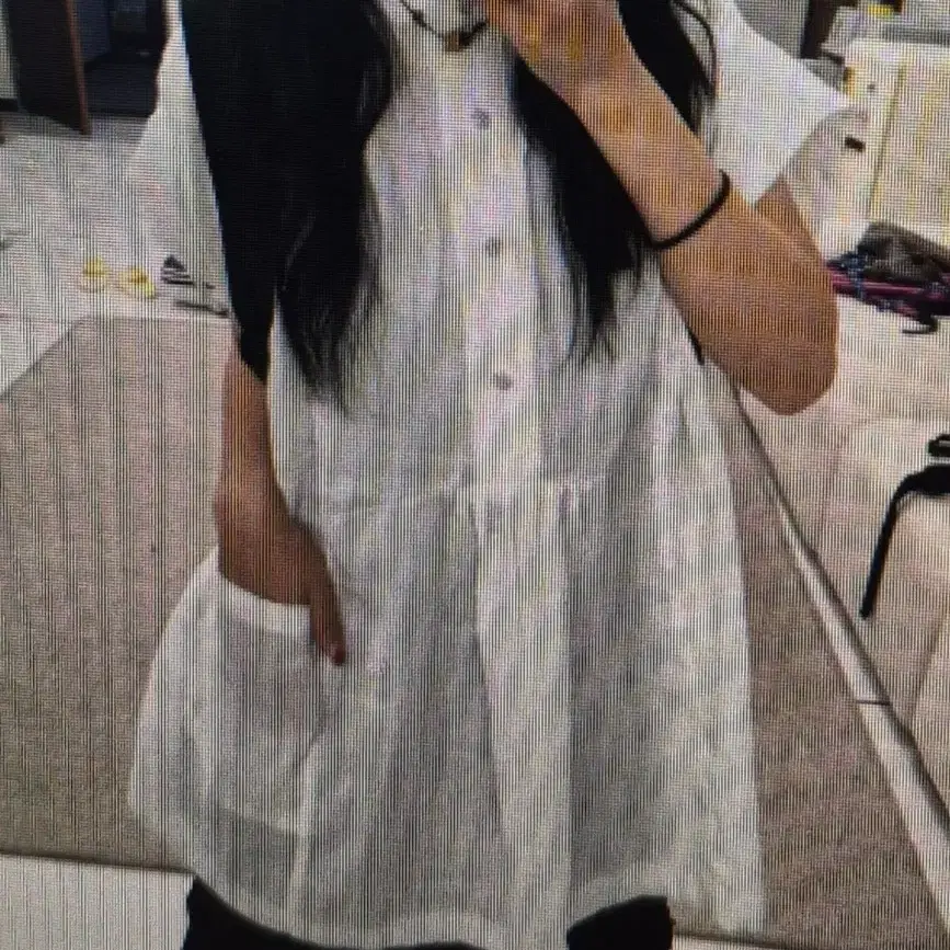(해외배송)린넨 폴카 도트 버튼 포켓 루즈 셔츠 2컬러