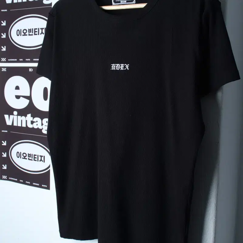 W(2XL) 에이치덱스 반팔 티셔츠 빅사이즈 레터링 골지-H35292