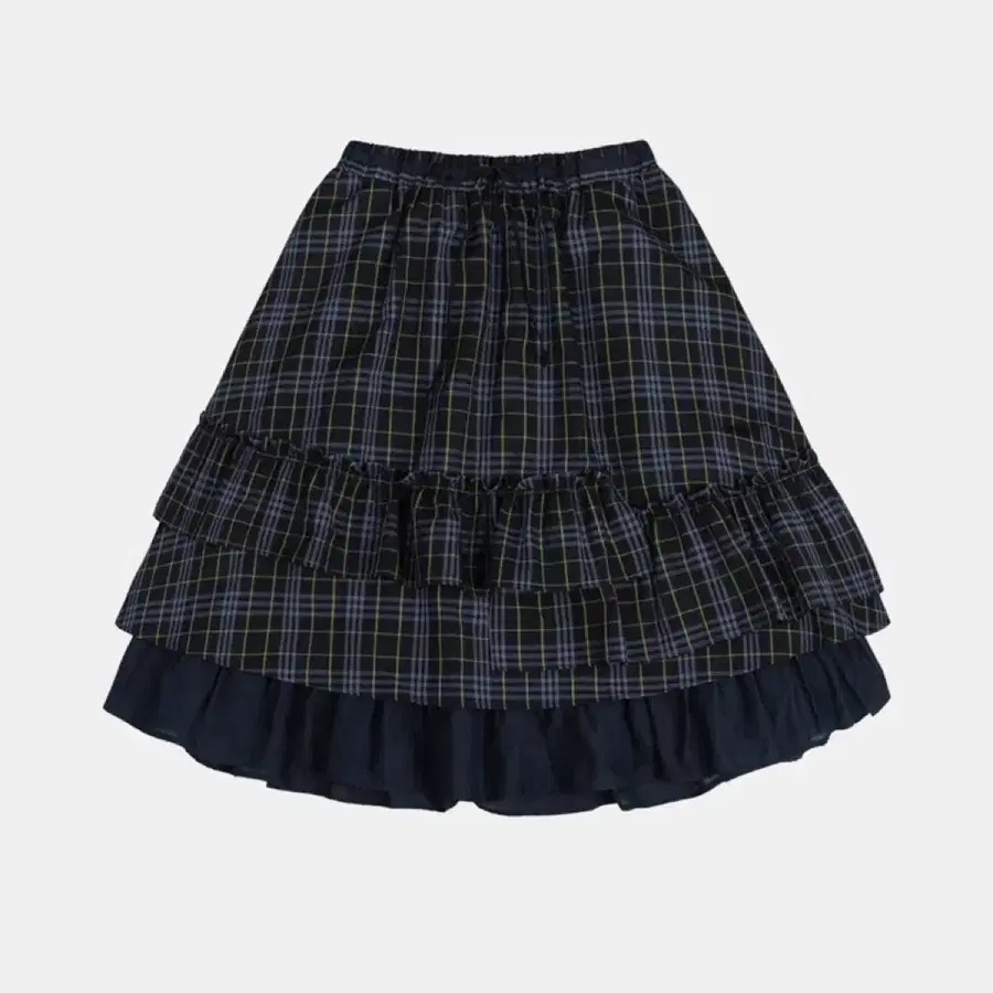 오헤시오 CHECK FRILL MIDI SKIRT, NAVY