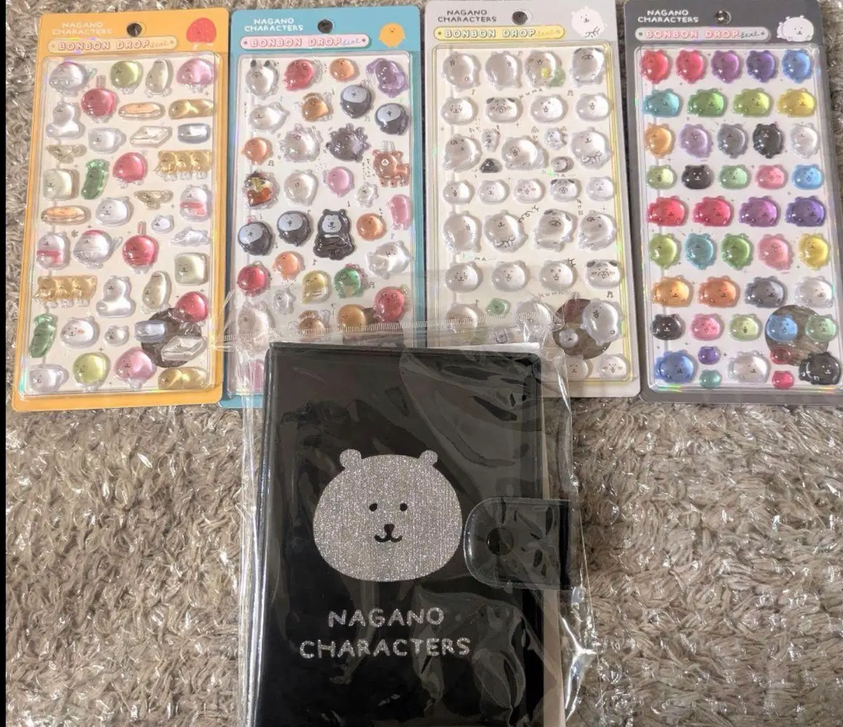 농담곰 일본 신상 봉봉드롭 스티커 4개 + 스티커북 세트 일괄 새상품